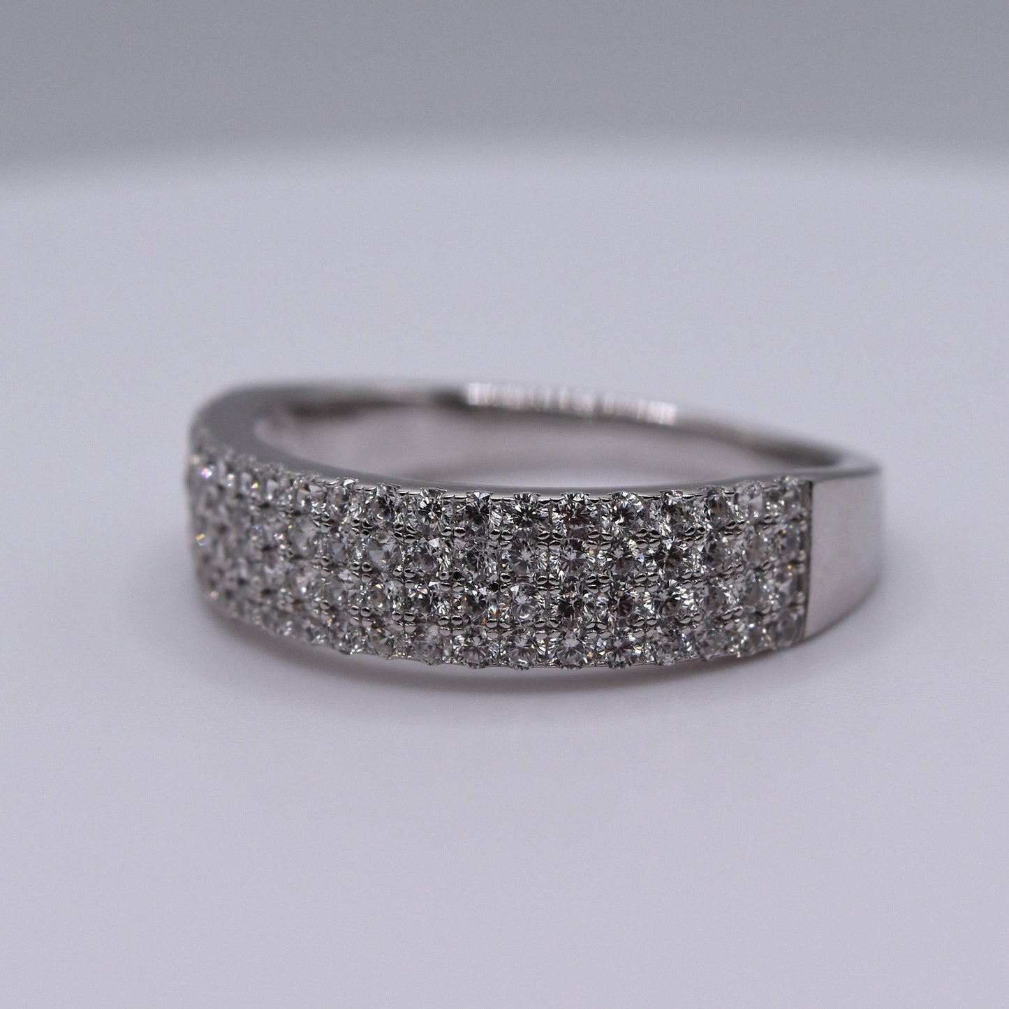 3 Piece 925 Sterling Silver Wedding Ring Set with Halo