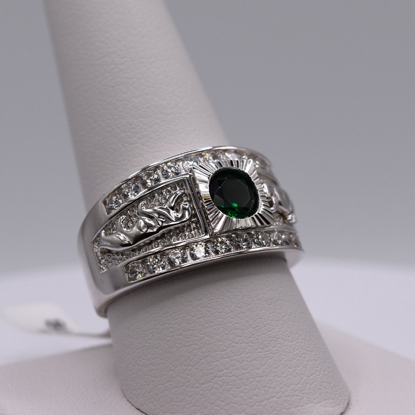 Men’s Panther Ring in 925 Sterling Silver – Bold Green CZ Center Stone – Luxury Statement Ring for Him (Copy)