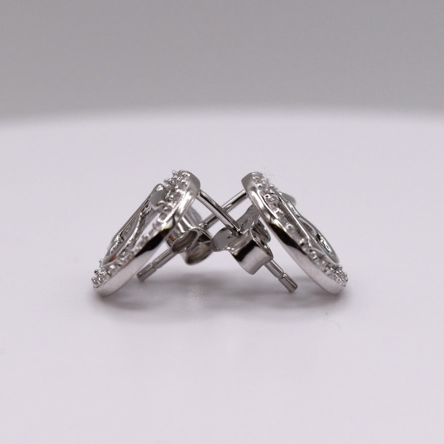 Quinceañera Jewelry Set: Circle-Shaped 925 Sterling Silver with '15' & Colorless CZ – The Perfect Gift!