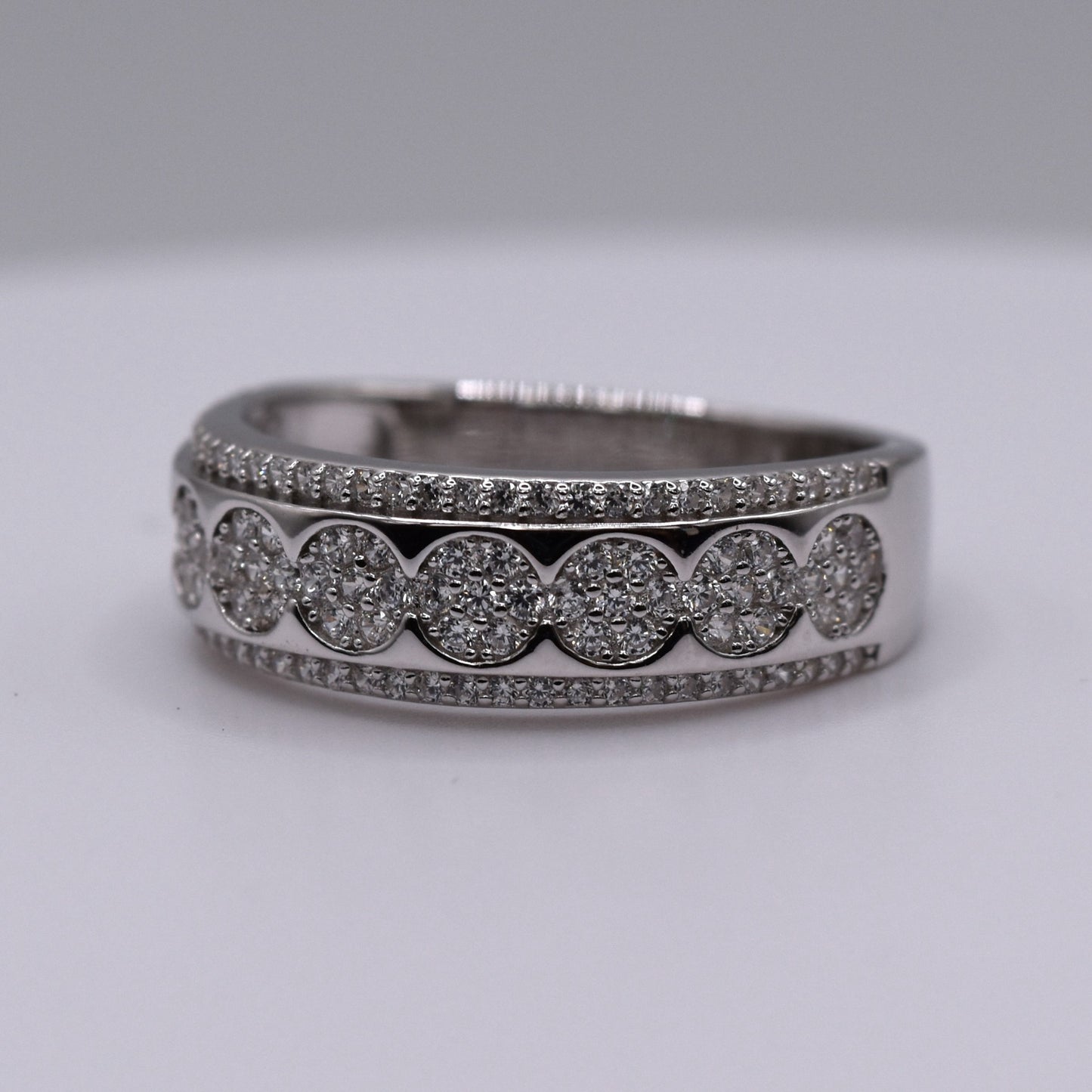 3 Piece 925 Sterling Silver Wedding Ring Set