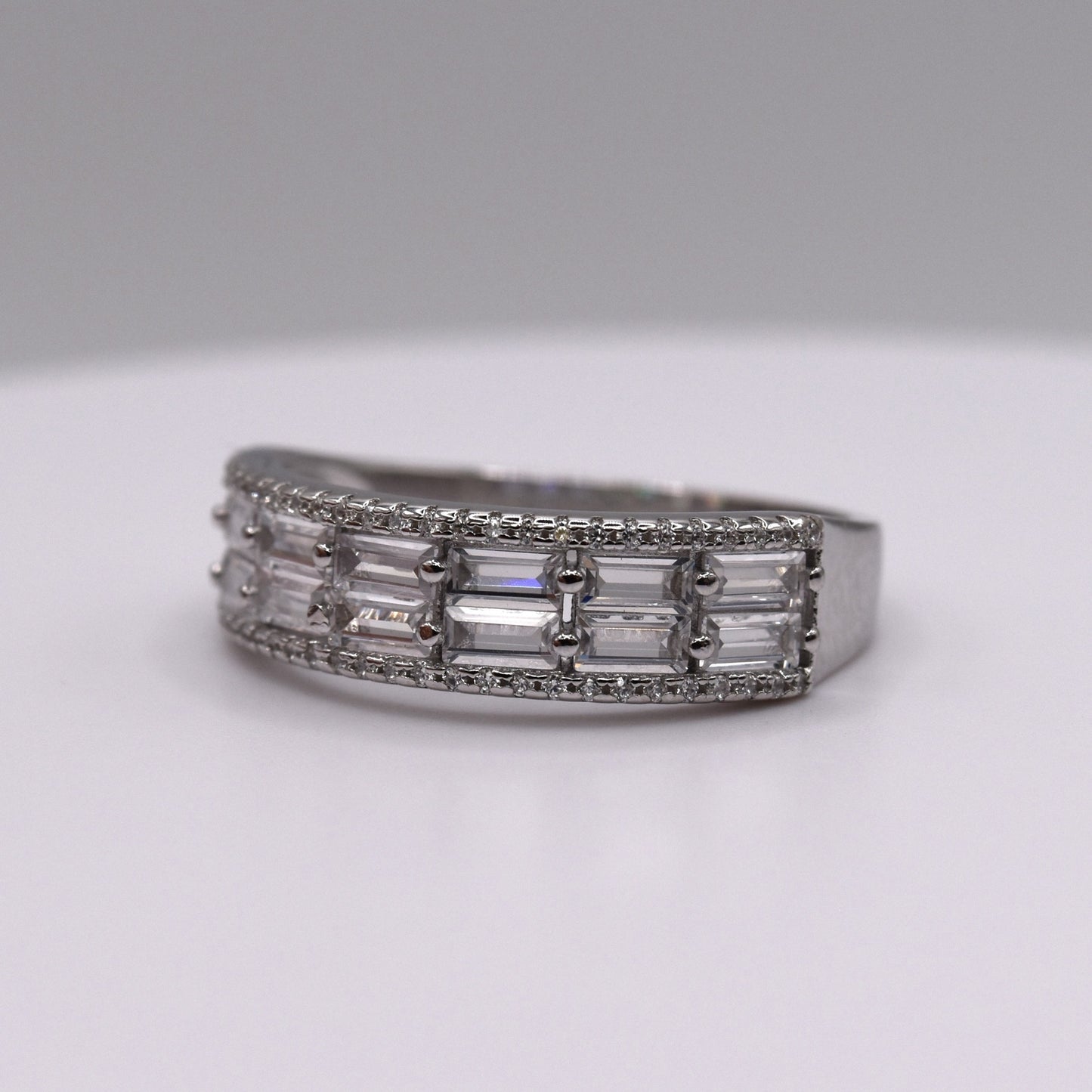3 Piece 925 Sterling Silver Wedding Ring Set (Princess Cut)