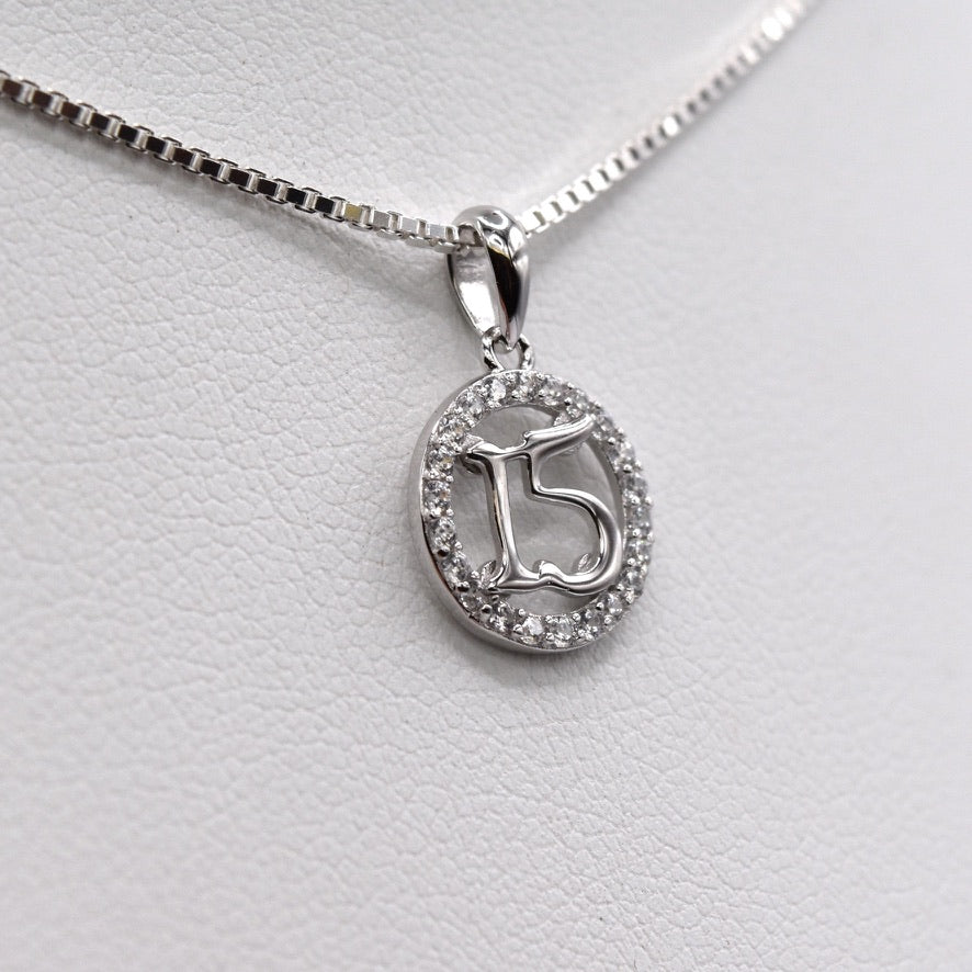Quinceañera Jewelry Set: Circle-Shaped 925 Sterling Silver with '15' & Colorless CZ – The Perfect Gift!