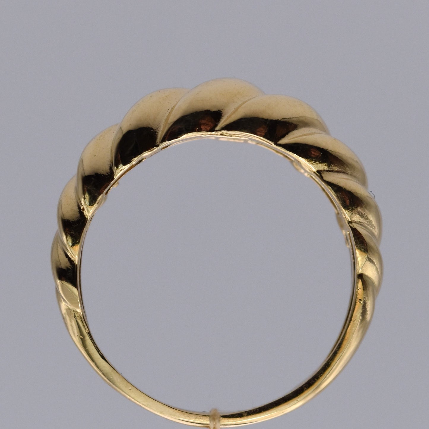 14K Solid Yellow Gold Twisted Rope Band Ring Stackable Wedding Fashion