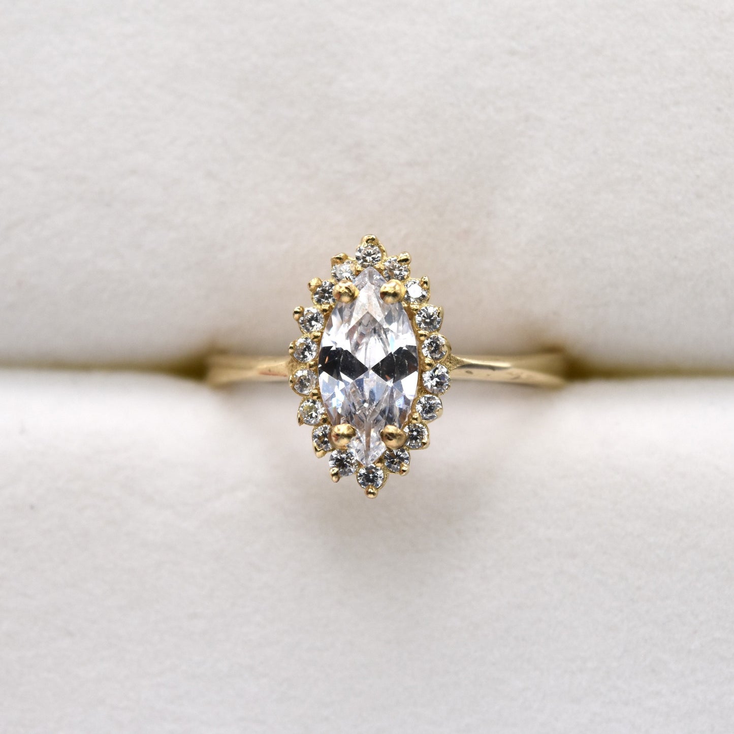 Marquise Halo Ring - Vintage Style Promise Ring