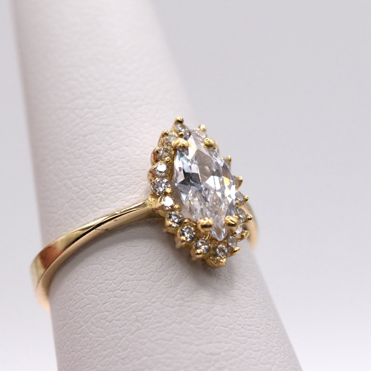 Marquise Halo Ring - Vintage Style Promise Ring