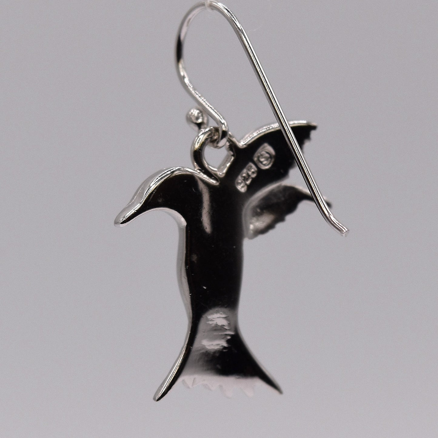 Pink Opal Hummingbird Drop Earrings – 925 Sterling Silver