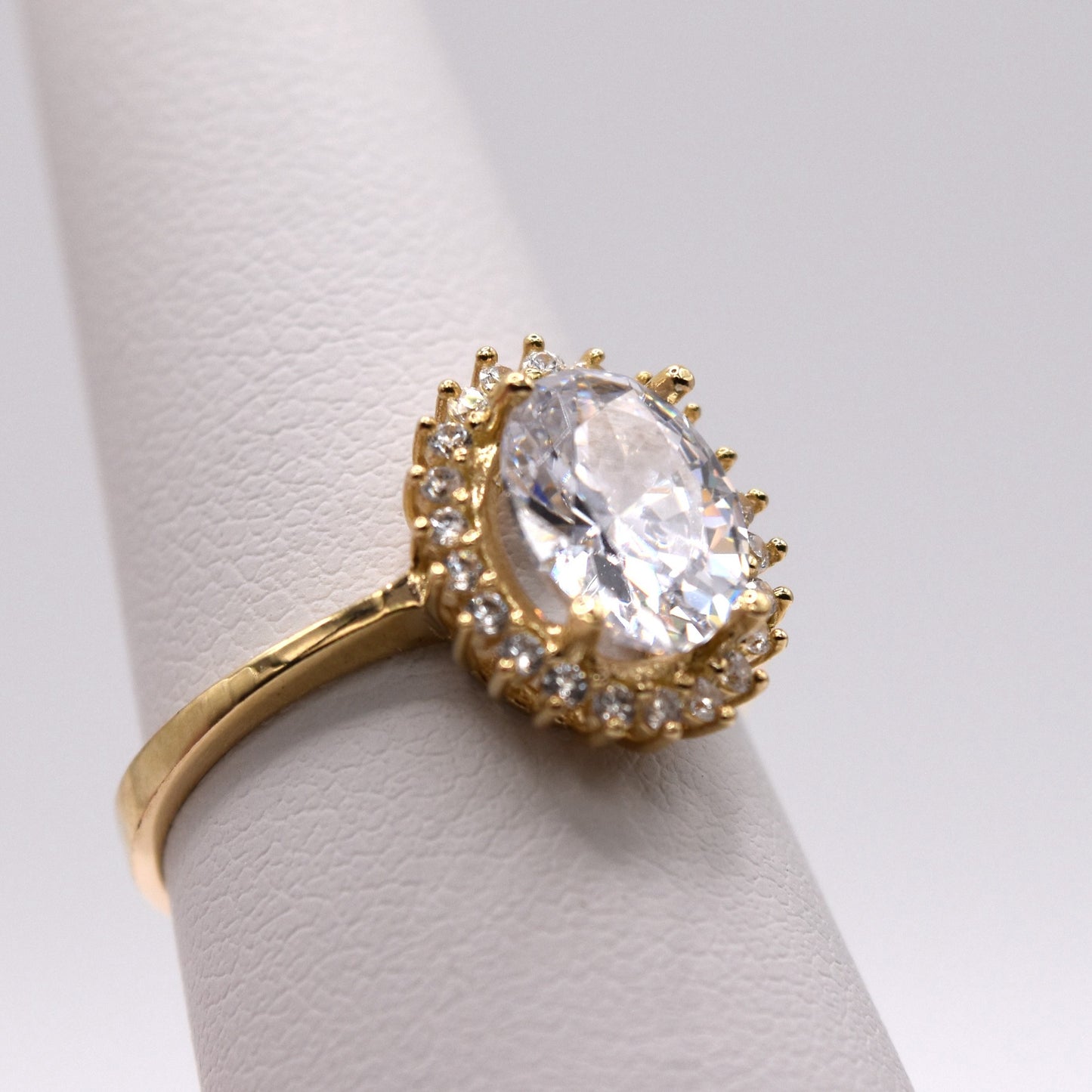 Oval Halo Engagement Ring - Vintage Inspired Statement Ring