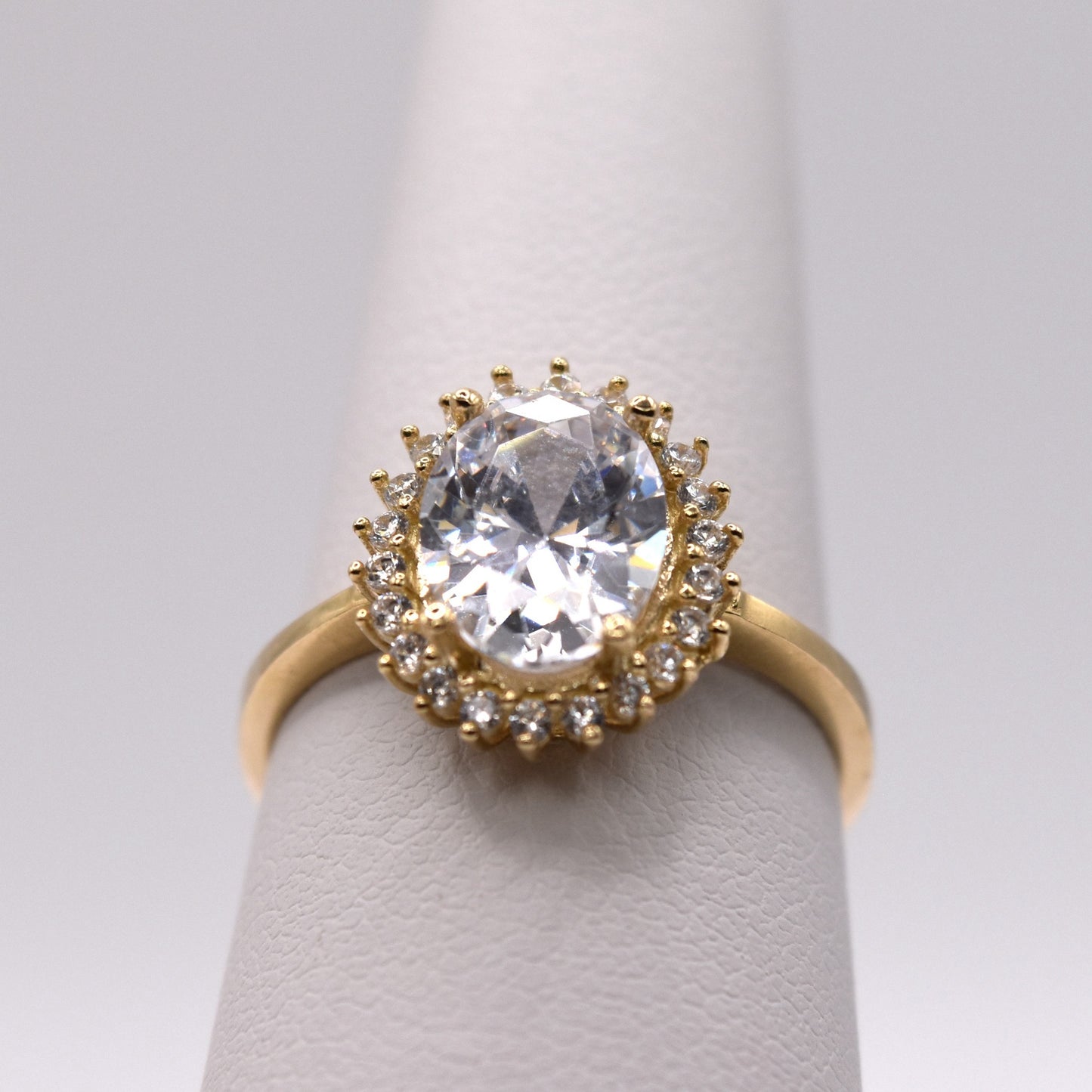 Oval Halo Engagement Ring - Vintage Inspired Statement Ring