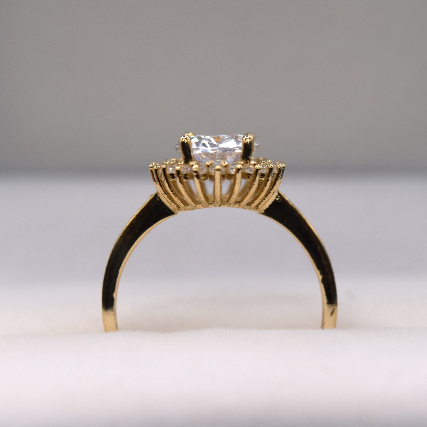 Oval Halo Engagement Ring - Vintage Inspired Statement Ring