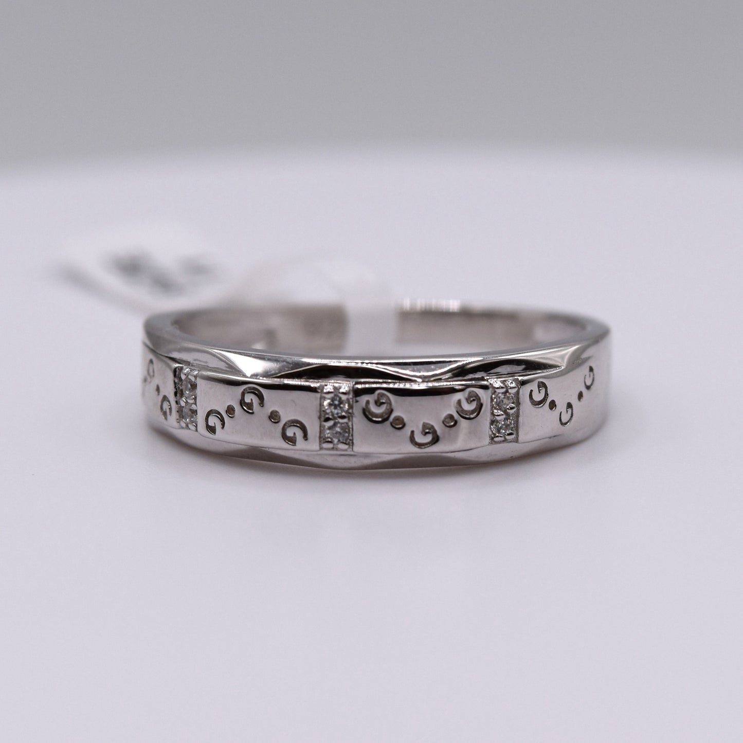Simple 3 Piece 925 Sterling Silver Wedding Ring Set