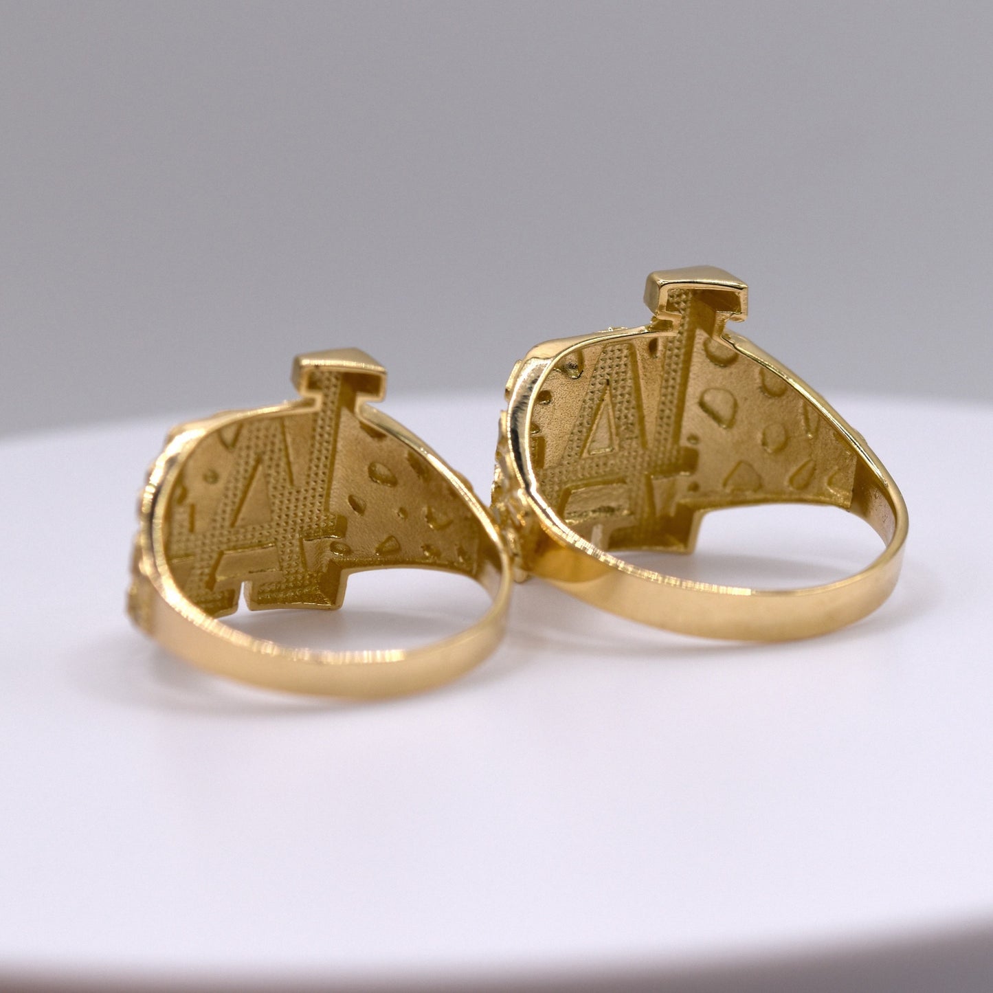 Women's 14K Gold LA Nugget Ring – Solid Gold Investment for Los Angeles & Dodgers Fans