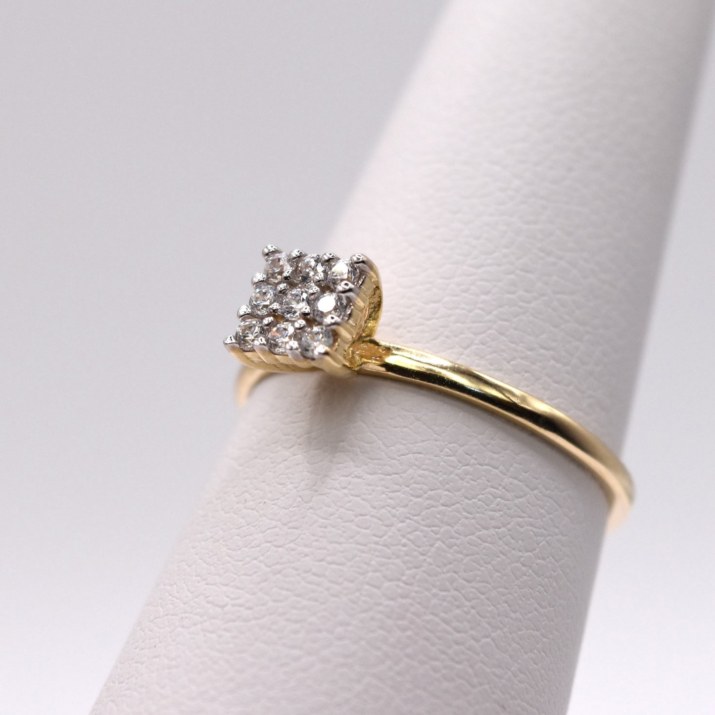Square Cluster Ring - Delicate 14K Gold Promise Ring