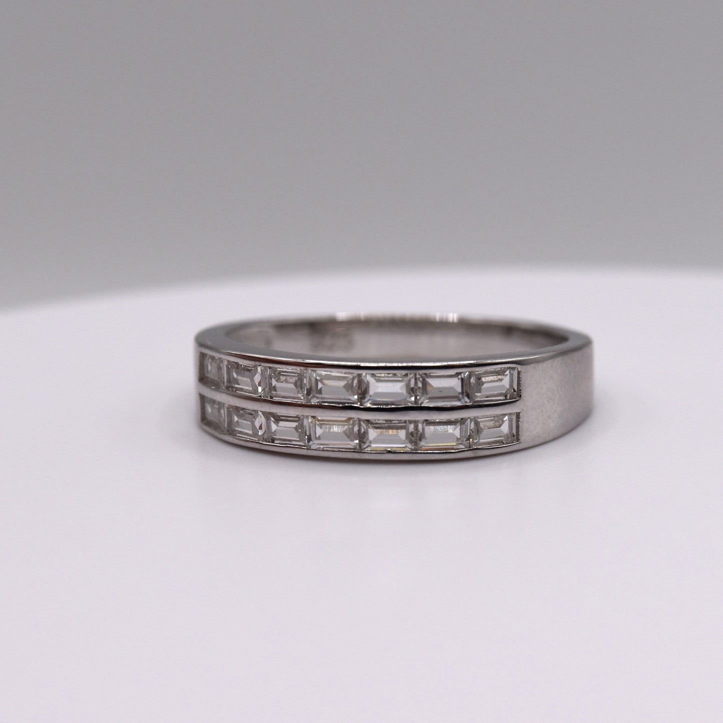 3 Piece 925 Sterling Silver Wedding Ring Set (Emeral Cut)
