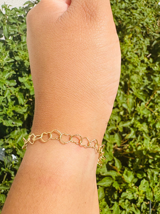 14K Yellow Gold Heart Bracelet