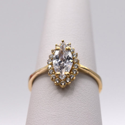 Marquise Halo Ring - Vintage Style Promise Ring