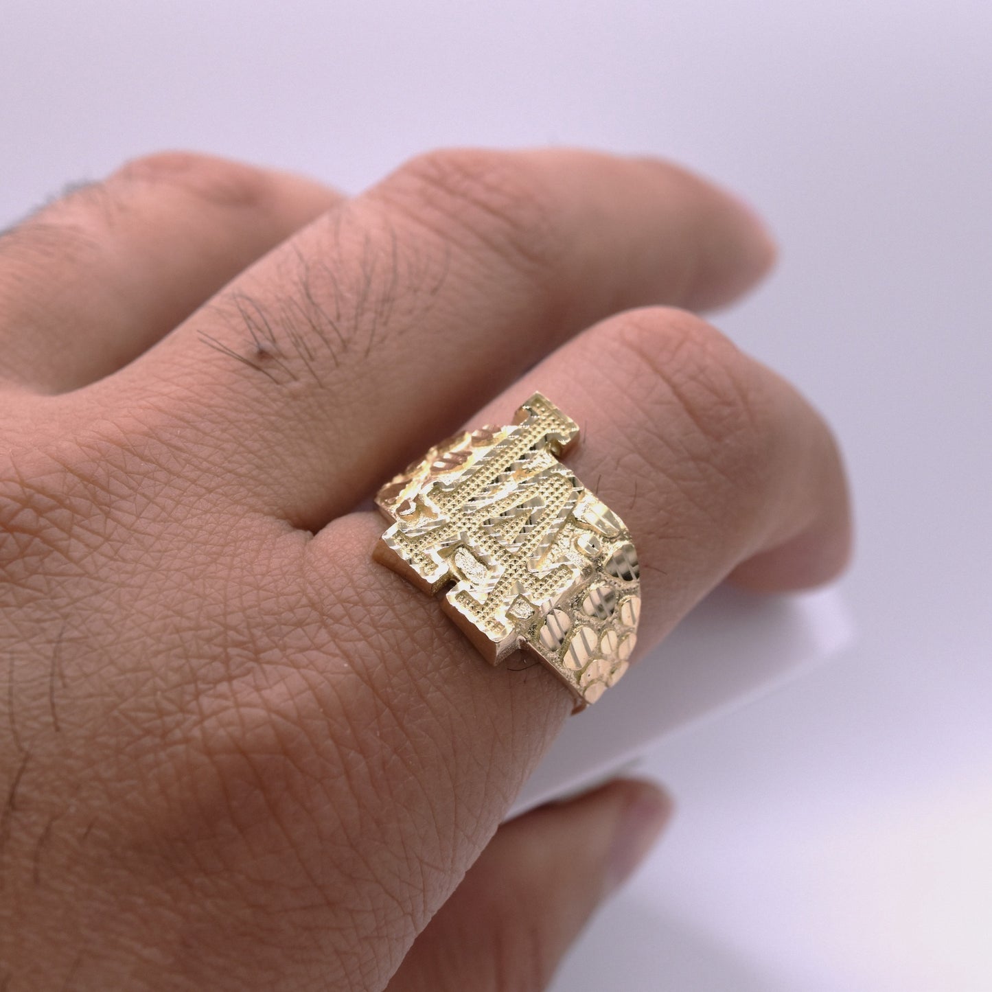 Men's 14K Gold LA Nugget Ring – Solid Gold Investment for Los Angeles & Dodgers Fans