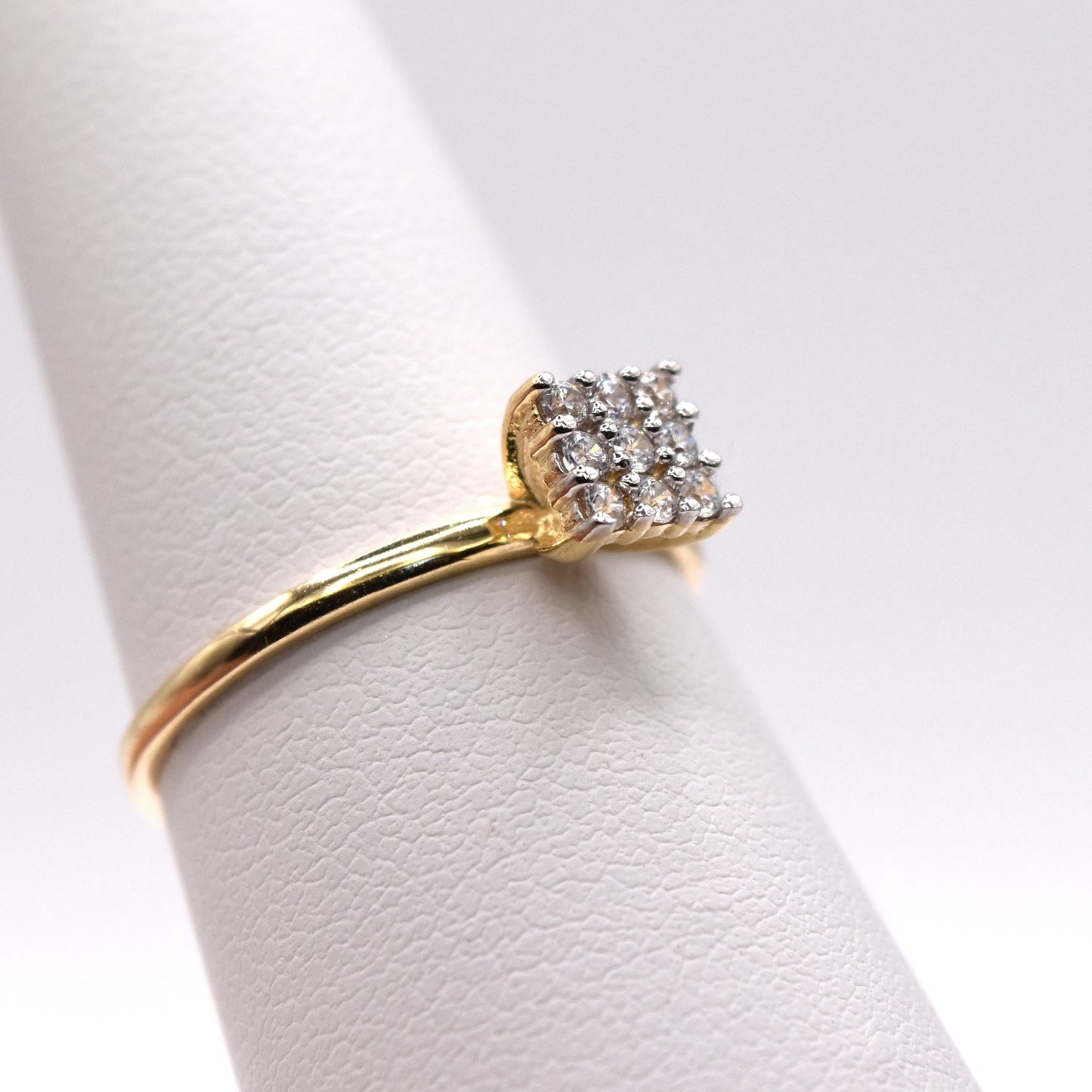 Square Cluster Ring - Delicate 14K Gold Promise Ring