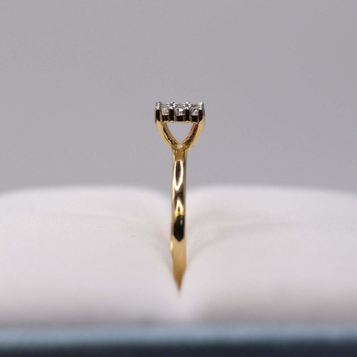 Square Cluster Ring - Delicate 14K Gold Promise Ring