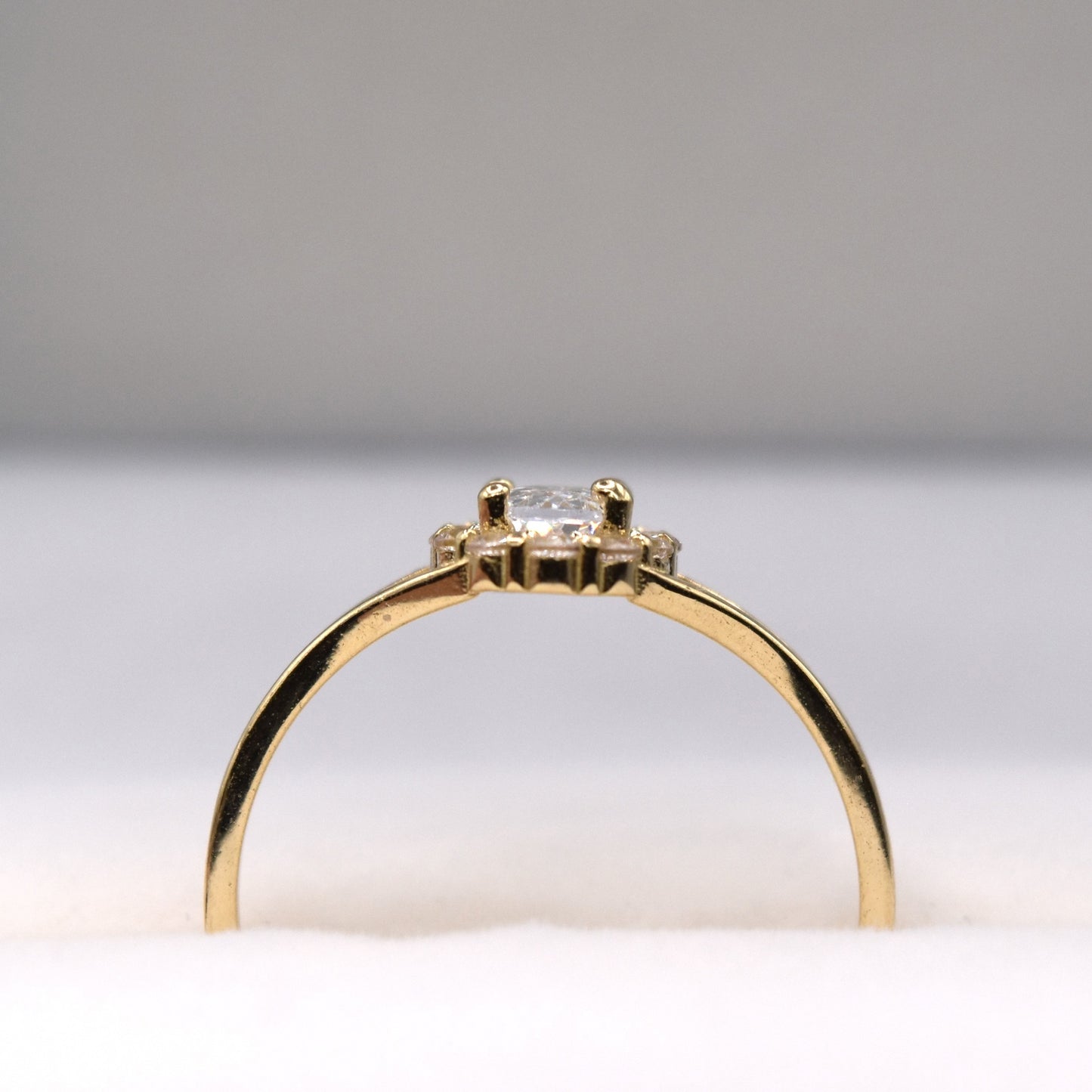 Oval Halo Split Shank Engagement Ring - 14K Gold Promise Ring